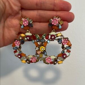 Vibrant Orange and Yellow Double-Ring Earrings